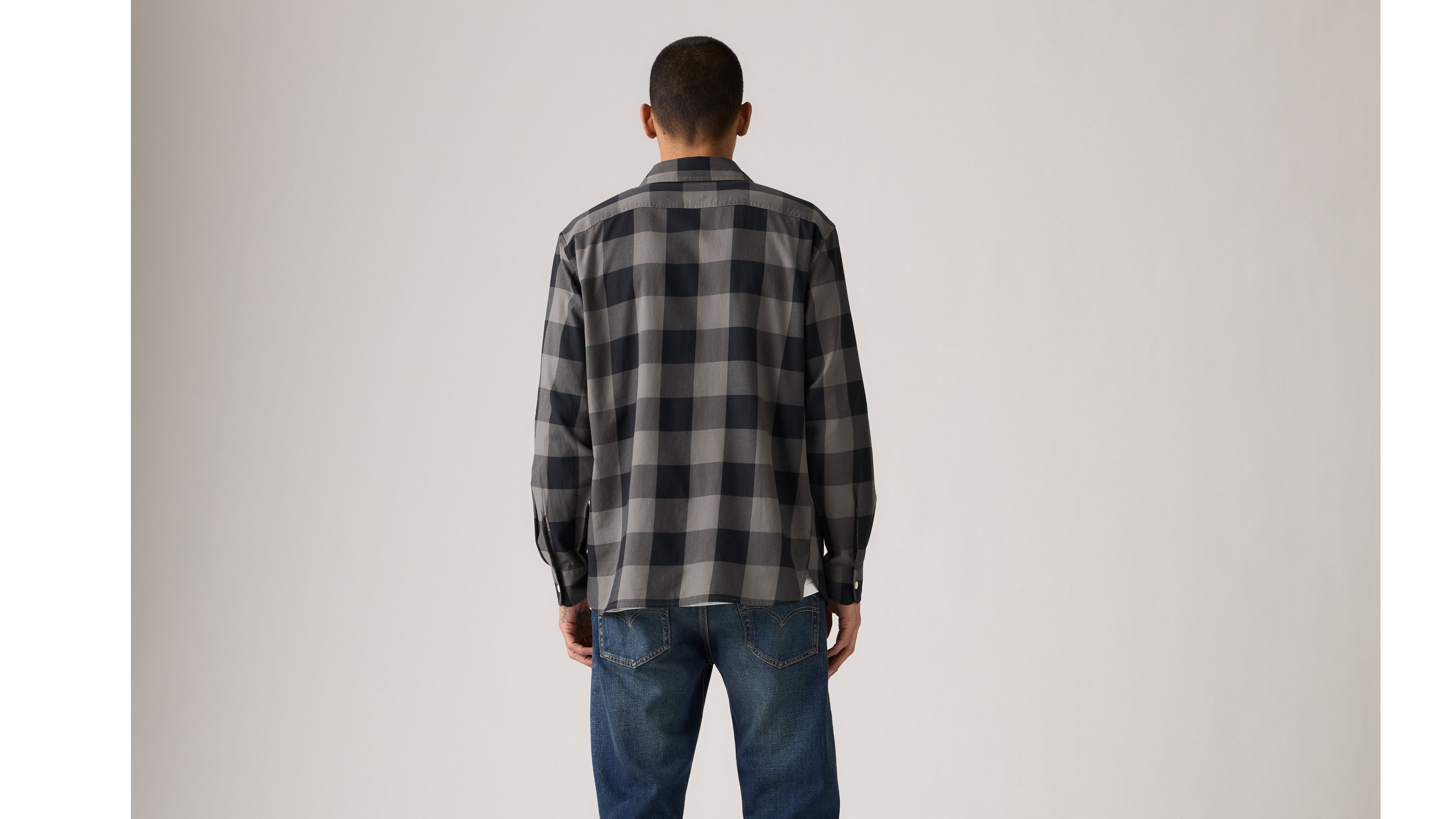 Классическая рабочая рубашка Levi's, Albany Plaid Smoked Pearl - Grey — фото 3