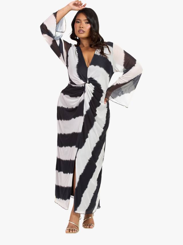 

Монохромное платье миди с асимметрией спереди FASHION SZN Curve, Black/White