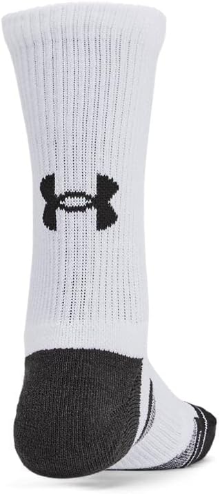 Under Armour унисекс-детские носки Youth Performance Tech Crew, 6 пар, (101) White/White/Jet Gray — фото 2