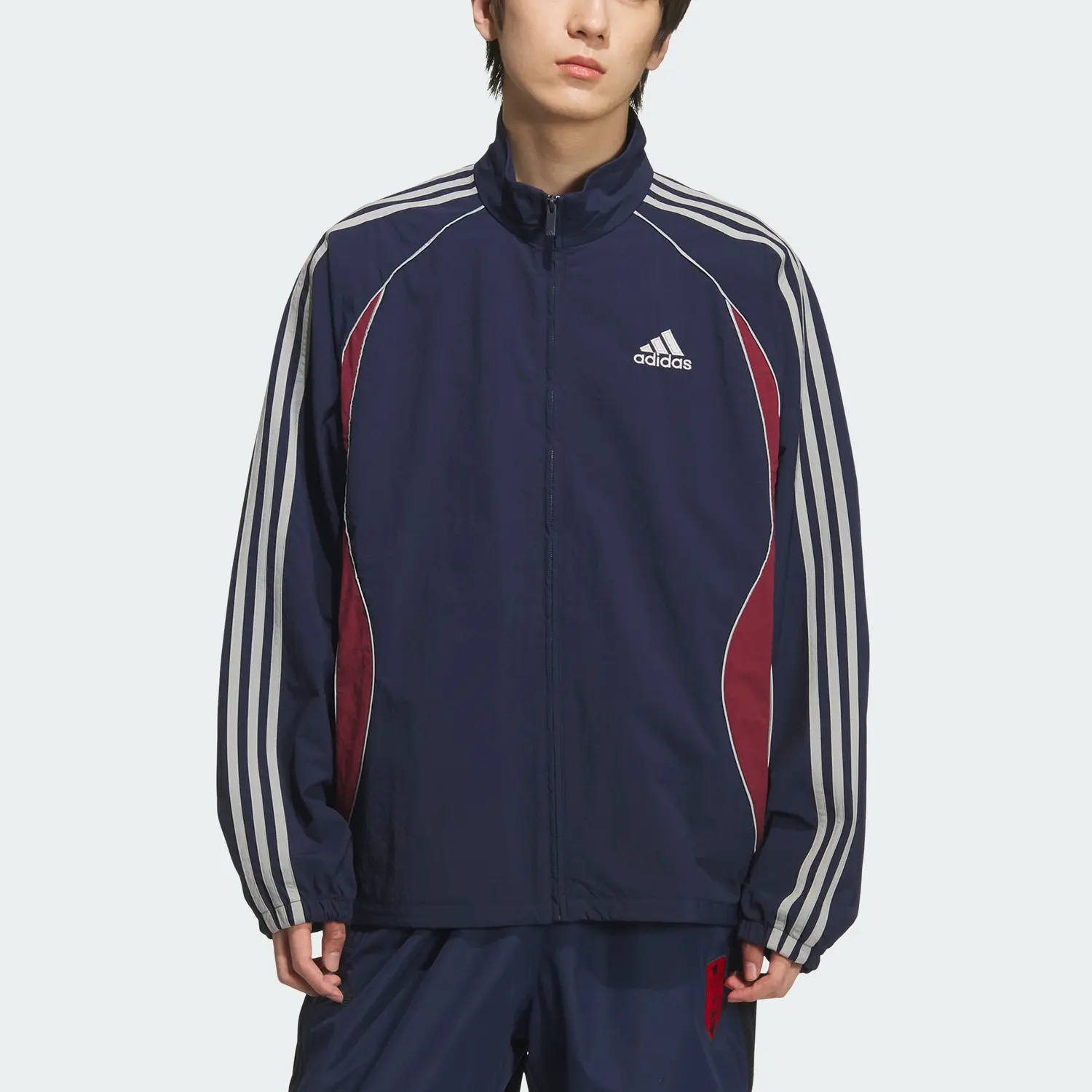 Adidas Куртка SS25 Teamgeist мужская, College Navy/Dark Red/Pure Quality Gray — фото 2