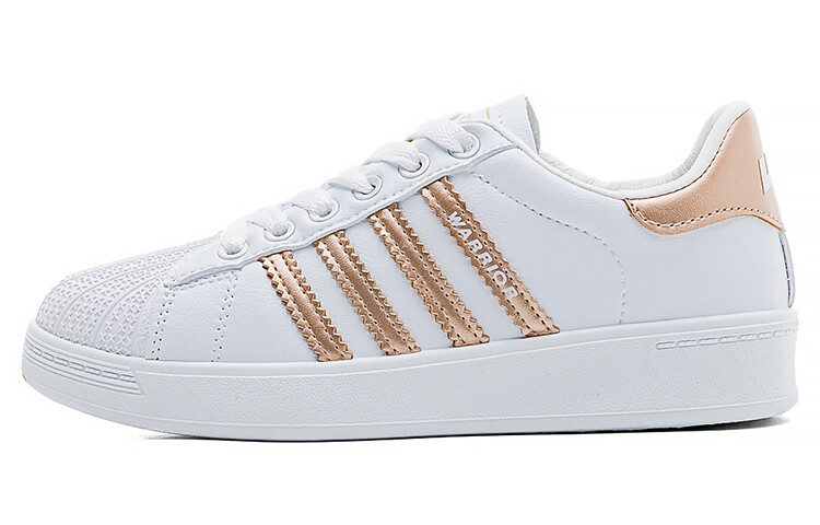 

Кроссовки WARRIOR Skateboarding Shoes Unisex Low-top White/Gold, белый/золотой