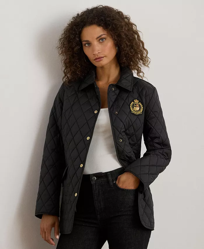 

Женская стеганая куртка с гербом Lauren Ralph Lauren, черный
