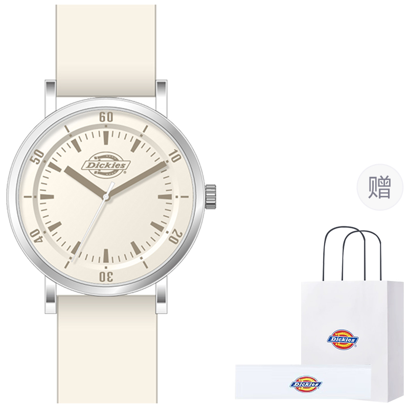 

Dickies Часы Double Measurements Wrist Watch Quartz Movement Rubber Silicone Strap White Dial Unisex Box Limited Edition