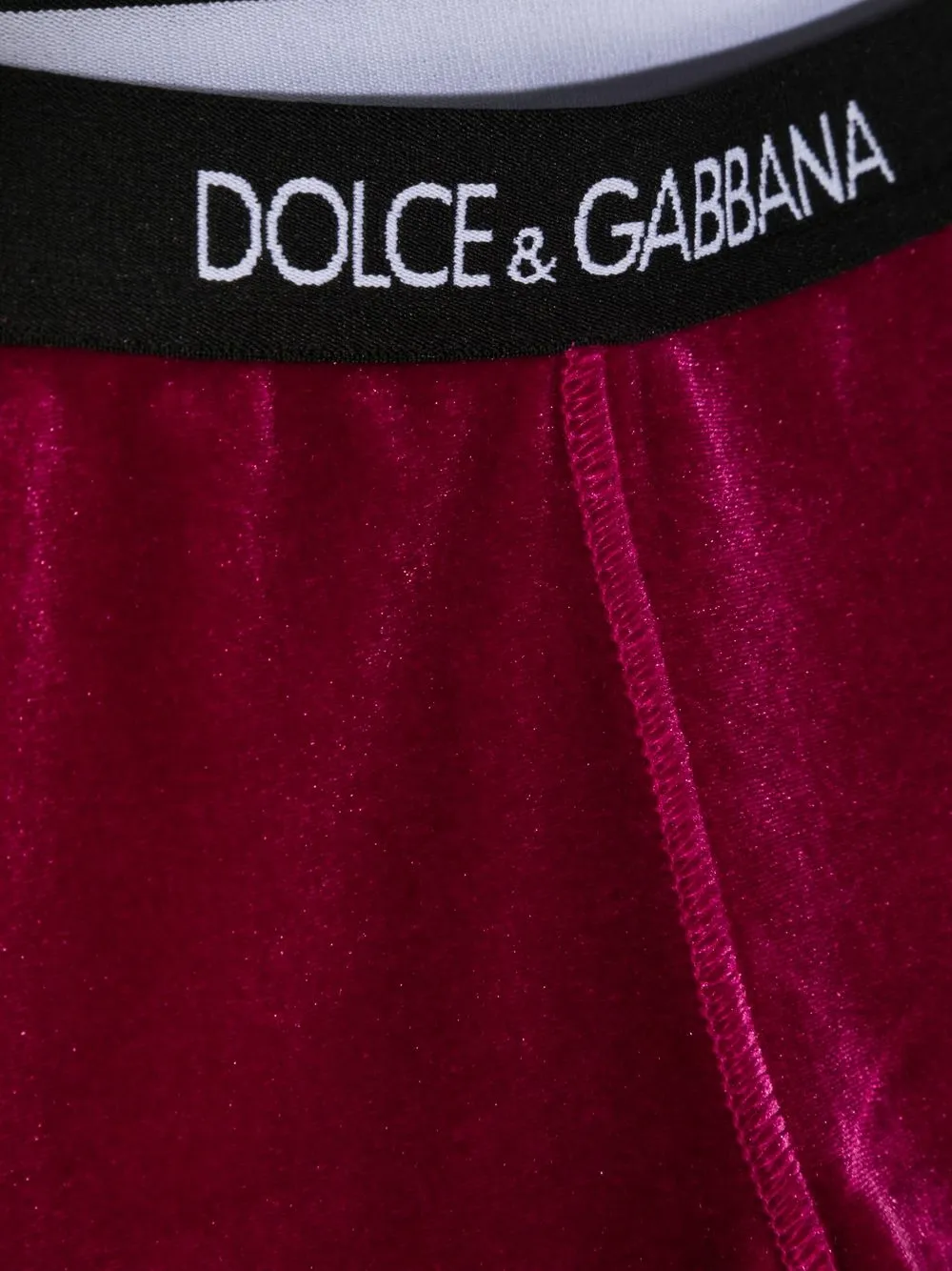 Велюровые леггинсы с логотипом Dolce & Gabbana Kids, розовый — фото 3