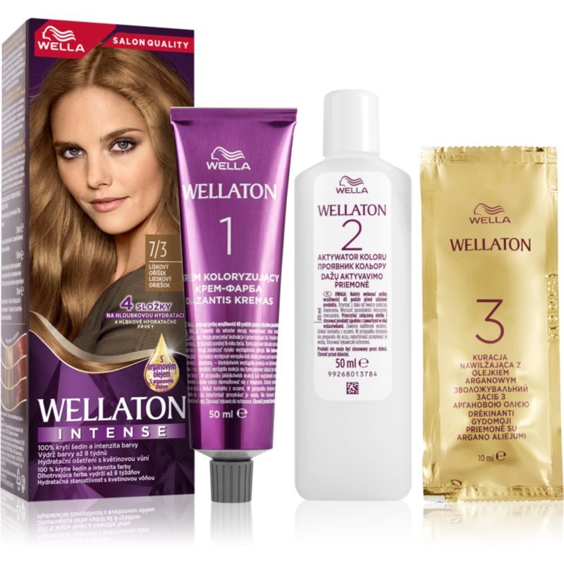 

Wella Wellaton Intense перманентная краска для волос с аргановым маслом оттенок 7/3 Лесной орех 1 шт. Inna marka
