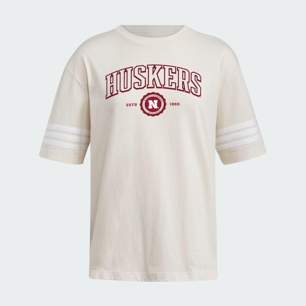 

Футболка Adidas Nebraska Cornhuskers Women's Exclusive 3-Stripes Tee, цвет Wonder White/White/Multi