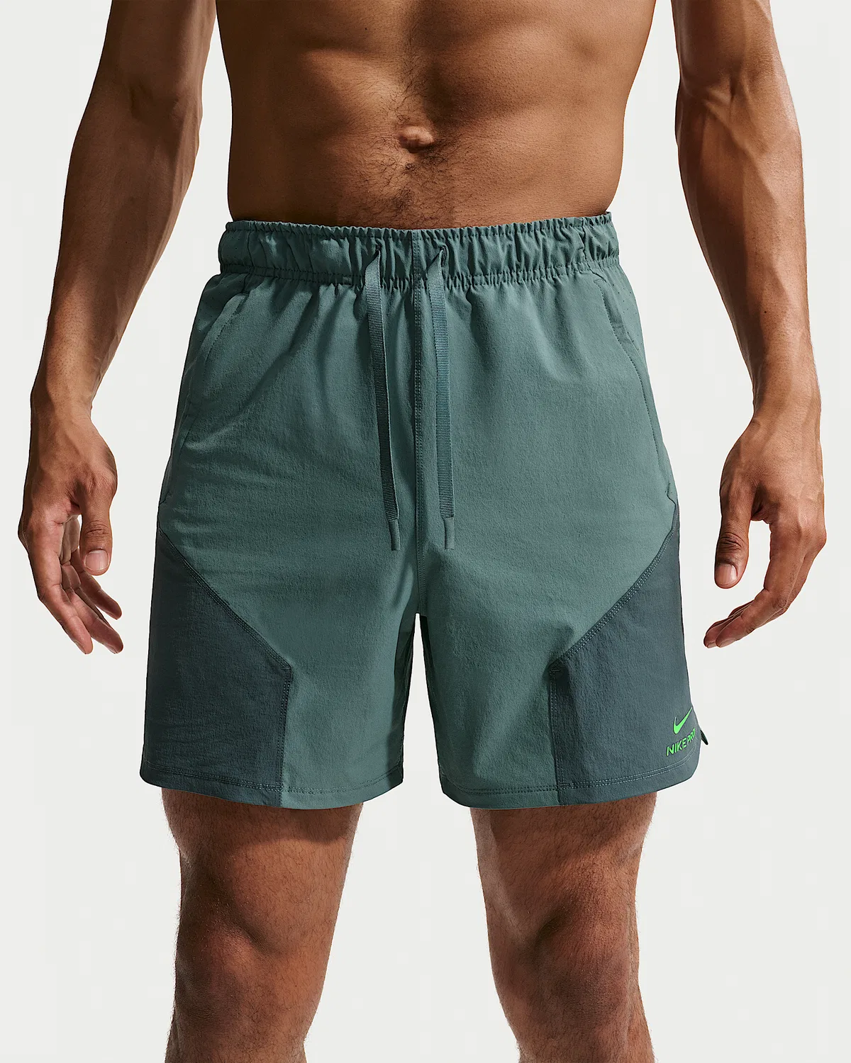 Мужские шорты Nike Pro Training Dri-FIT ADV 6", Mineral Slate/Faded Spruce/Green Strike — фото 2