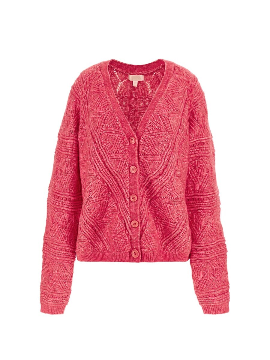 

Вязаный кардиган GUESS Knit Cardigan, розовый