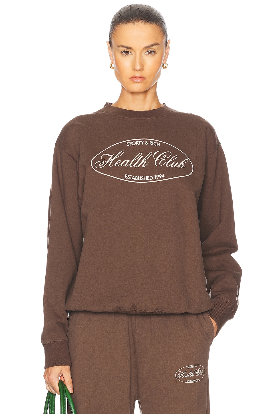 

Свитер с круглым вырезом овальной формы Health Sporty & Rich, цвет Chocolate