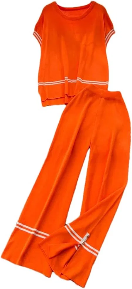 Женский костюм с топом и брюками, Orange Red