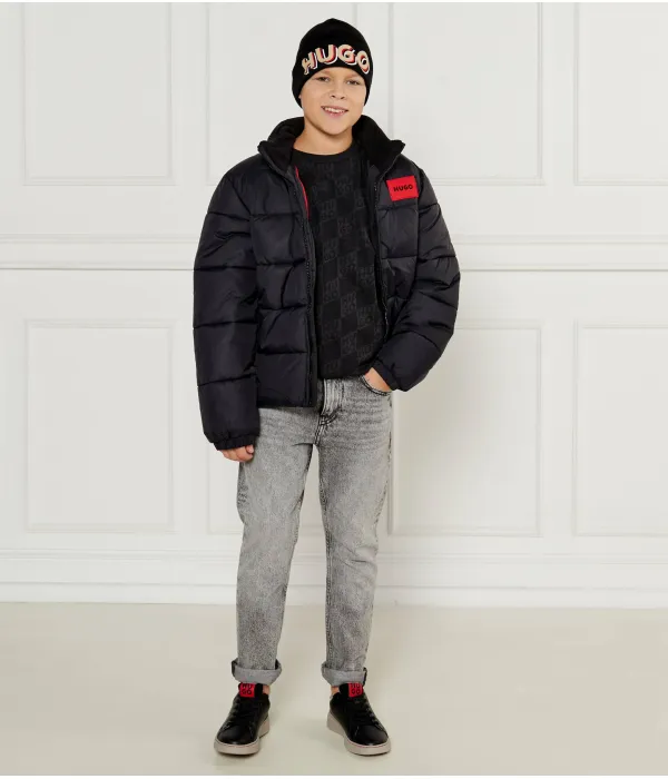 Футболка по всей поверхности Relaxed fit Hugo Kids, черный — фото 2