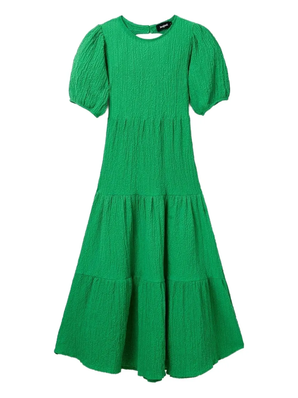 

Ярусное платье миди с короткими рукавами Desigual, зеленый