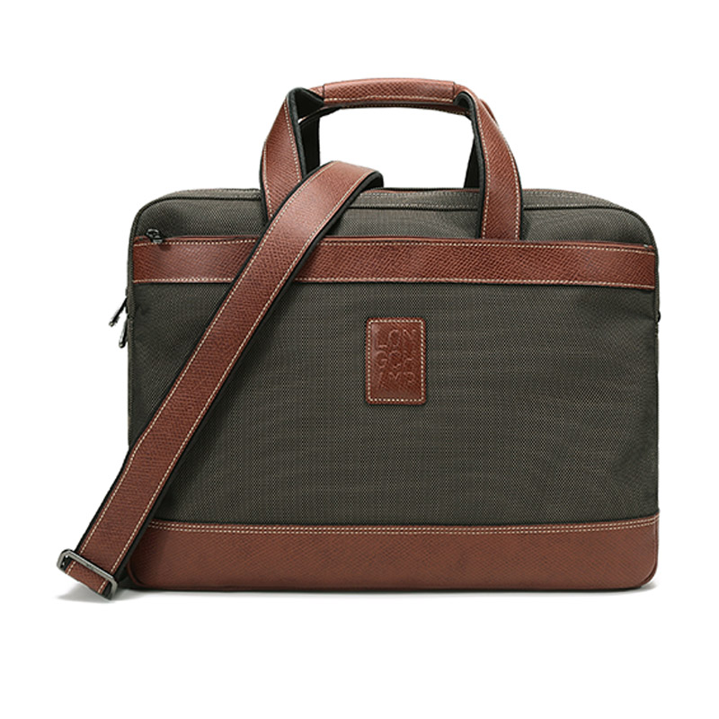 

Сумка на плечо из ткани Boxford с кожей, большая мужская сумка LONGCHAMP, Army Green Brown