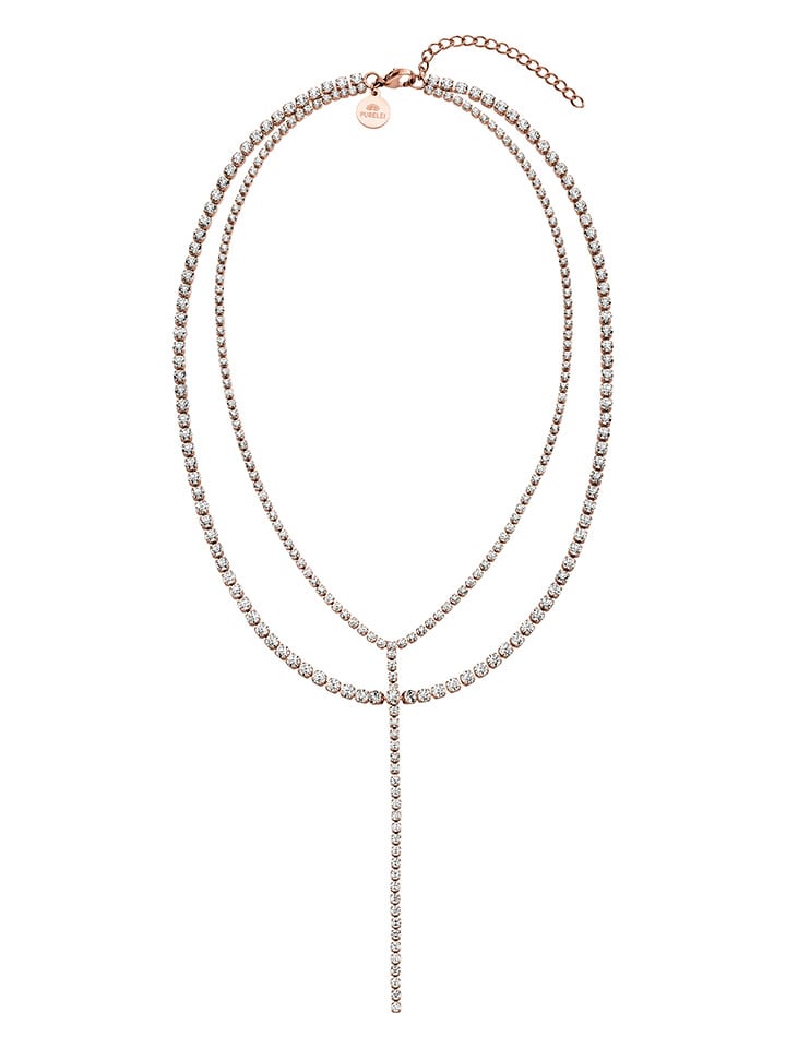 

PURELEI Розовое золото. Праздничное колье с драгоценными камнями