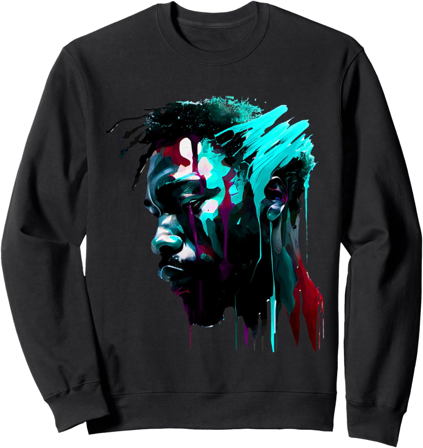 

Толстовка, Яркий абстрактный портрет выразительной афроамериканской женщины в толстовке Vibrant Expressive Colors Portrait Abstract Art, черный