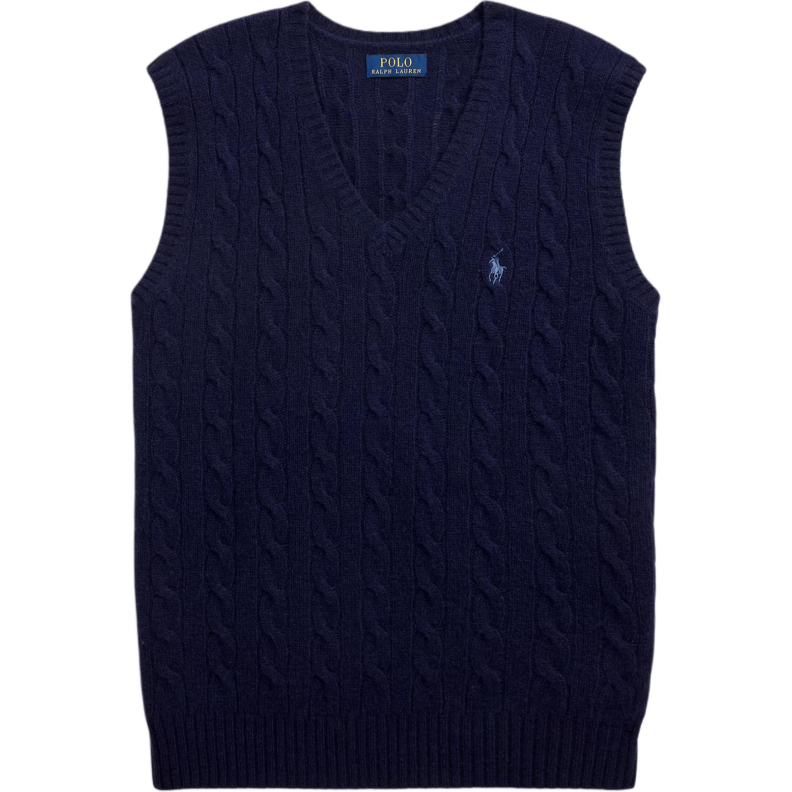 

Свитер без рукавов крупной вязки Polo Ralph Lauren, marine синий