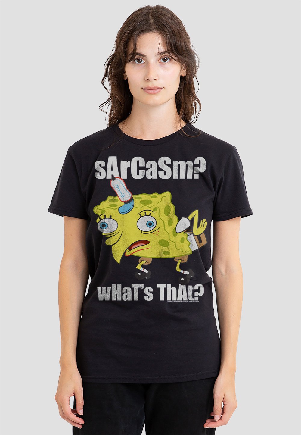 

Футболка с принтом SPONGEBOB SARCASMALL MEME Cotton Soul, черный