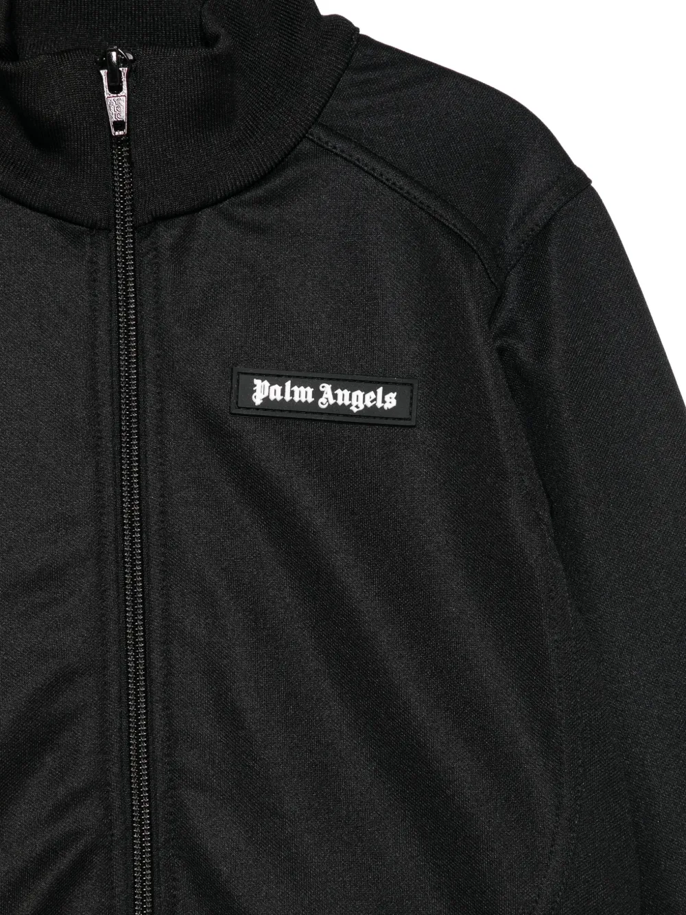 Толстовка на молнии с логотипом Palm Angels Kids, черный — фото 3
