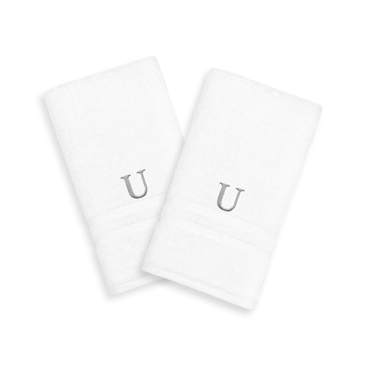 

Linum Home Textiles, 2 упаковки серебристых полотенец для рук с монограммой