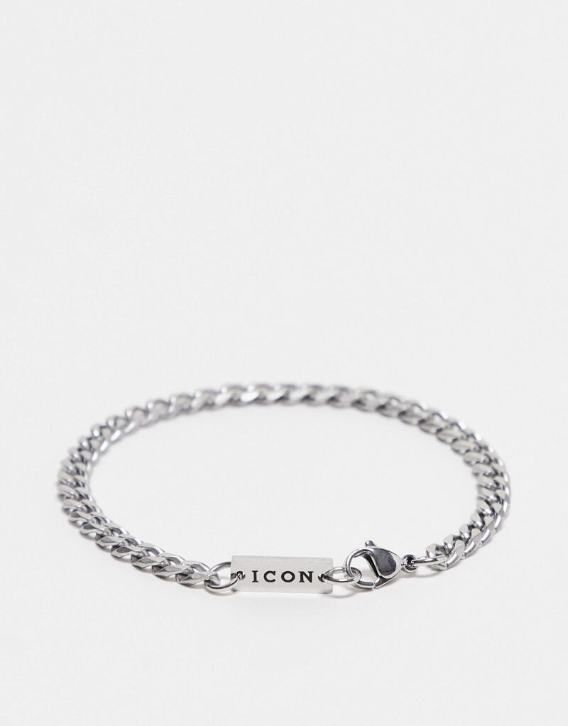 

Серебристый браслет из нержавеющей стали Icon Brand