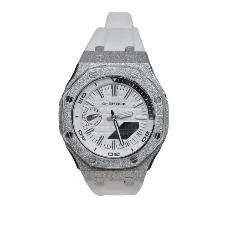 

CASIO Часы Retrofit Series Quartz Movement Watch Unisex White Dial, Silver Frost Gold White with White Trim