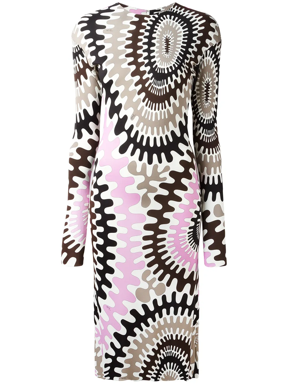 

Платье с узором с длинными рукавами PUCCI, белый