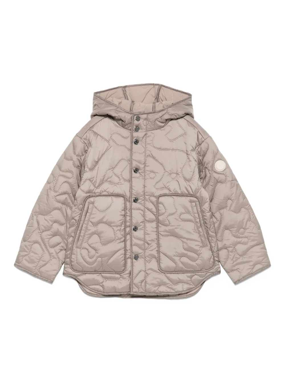 

3D-стеганая куртка с цветочным узором Emporio Armani Kids, нейтральный