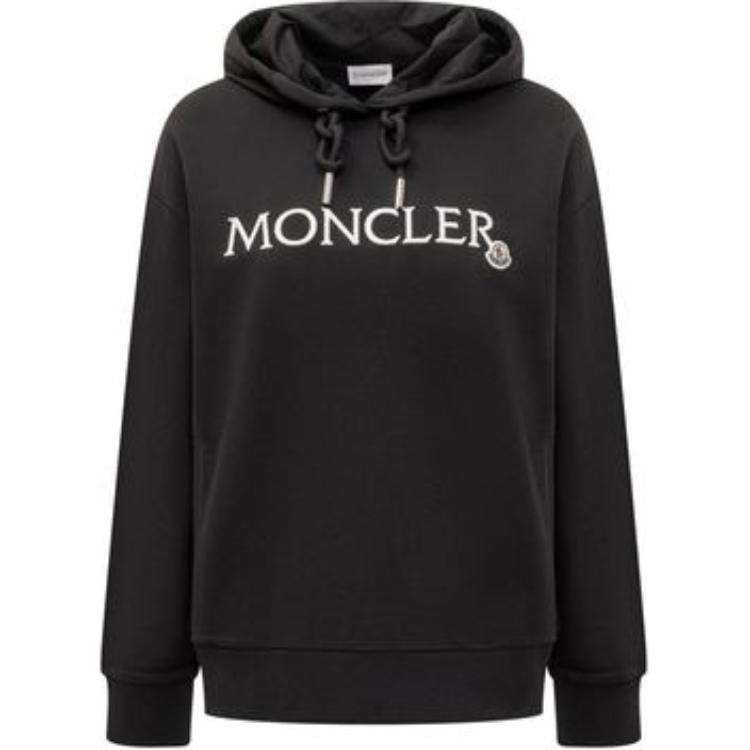 

Худи с вышитым логотипом и шнурком Moncler, черный