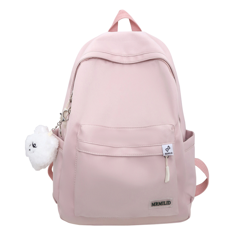 

Travel Нейлоновый рюкзак женский черный зеленый розовый желтый экрю, Pink+Depressed Bear Charm