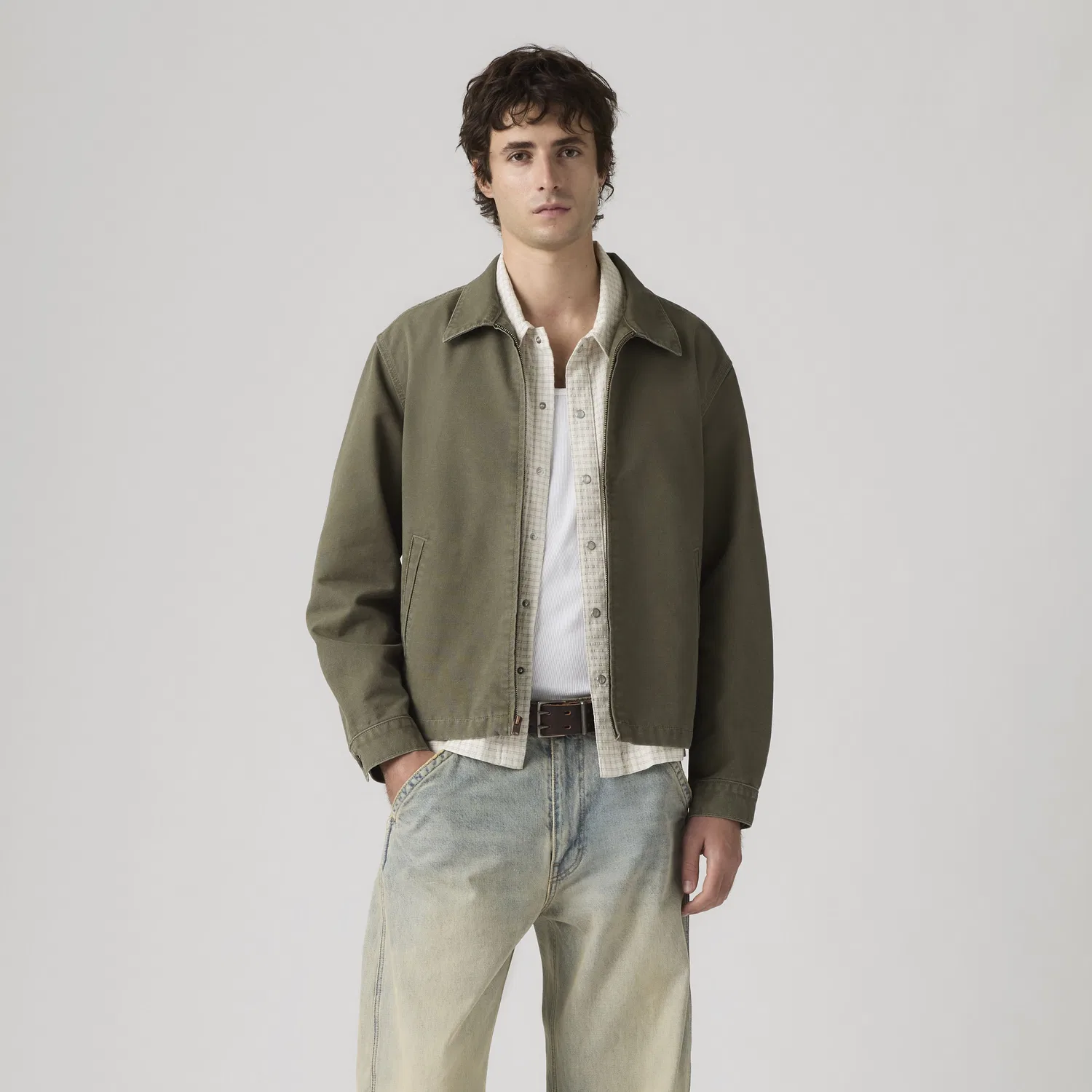 Легкая брезентовая куртка Castro Mechanics на молнии Levi's, Green — фото 3