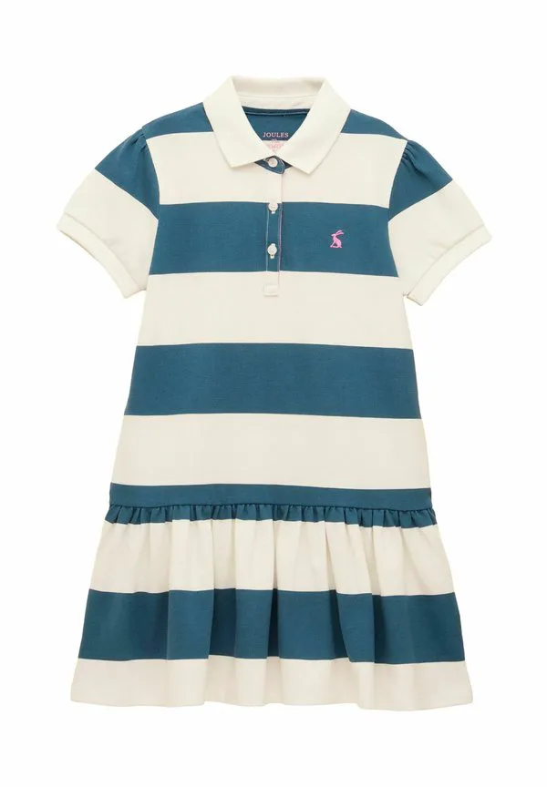 Платье-Поло orla с коротким рукавом, прямого кроя. Joules, Blue/White