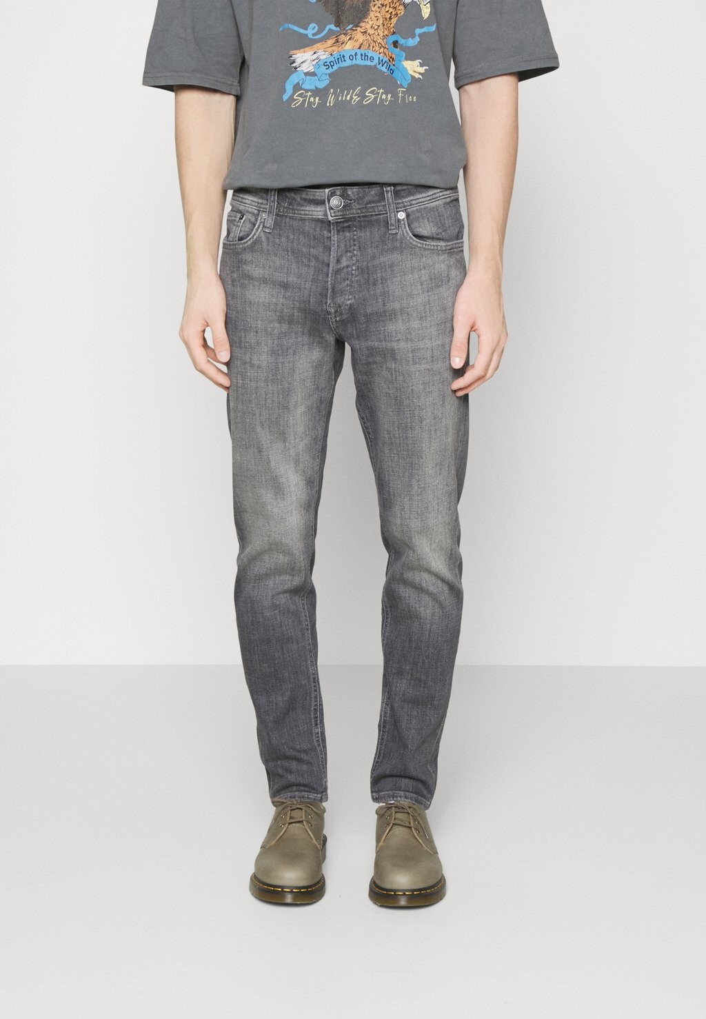 

Джинсы-сигареты JJIMIKE JJORIGINAL Jack & Jones, черный деним