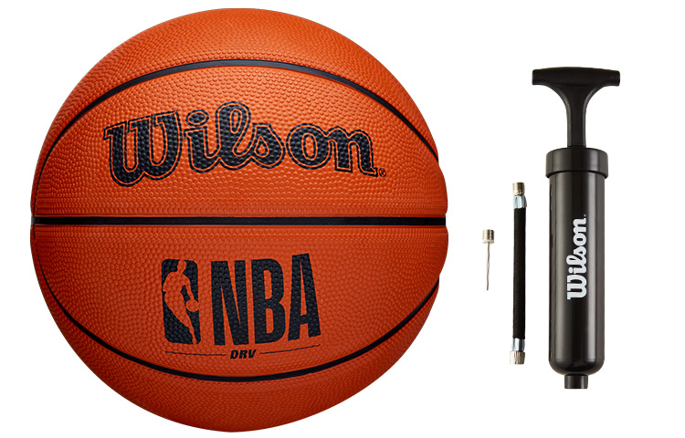 

Wilson Баскетбольный мяч NBA DRV Series из резины, коричневый, размер 7, тренировочный, производство Китай
