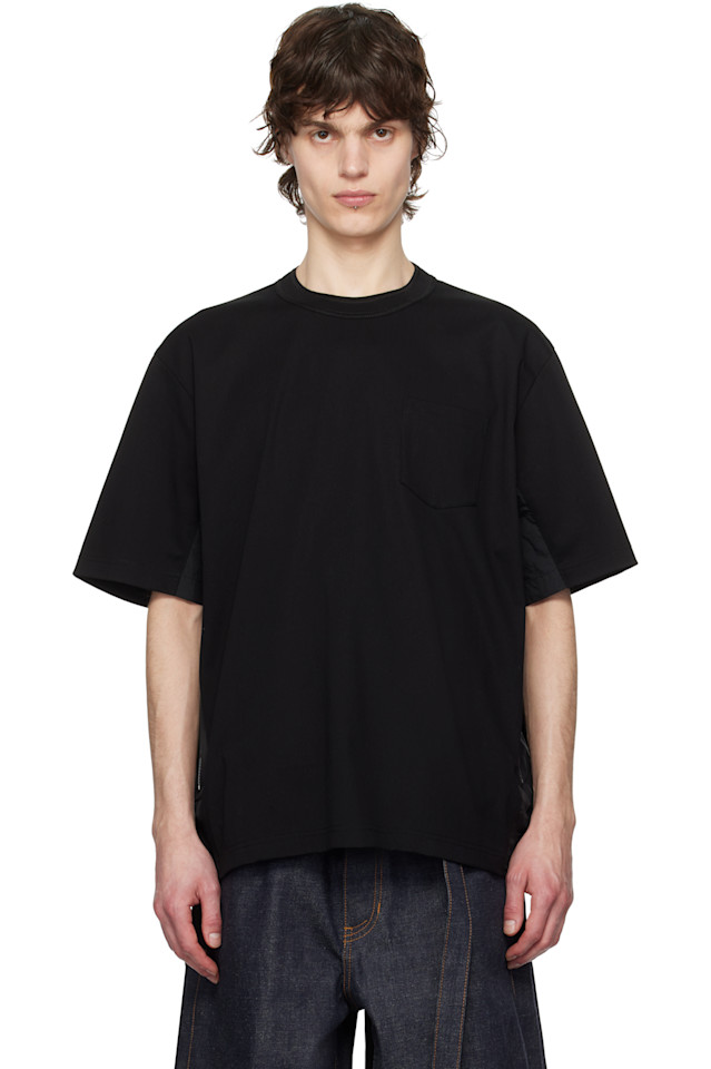 

Хлопковая футболка из джерси Sacai, черный