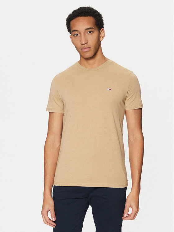 

Облегающая футболка Jaspe DM0DM20363 Tommy Jeans, бежевый