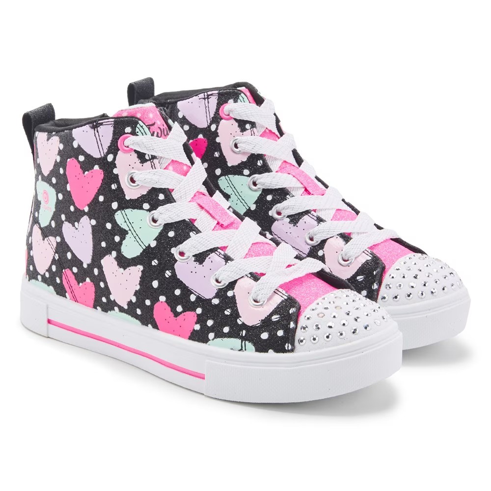 

Twinkle sparks высокие кроссовки для маленьких/больших детей Skechers, черный