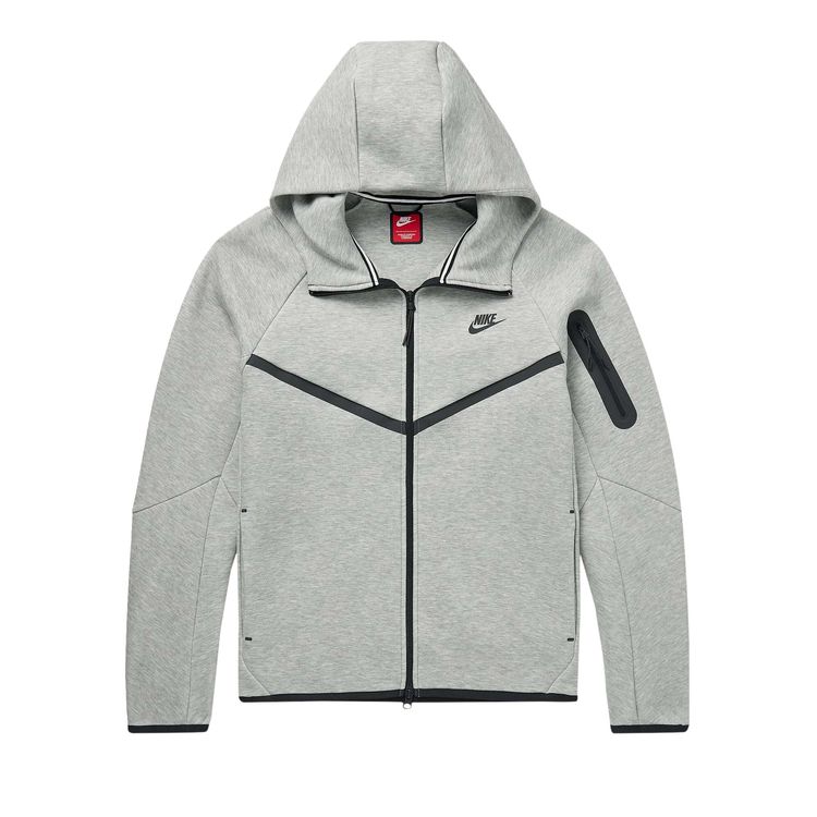 

Худи Nike Tech Full Zip Windrunner Hoodie 'Dark Grey Heather/Black', серый