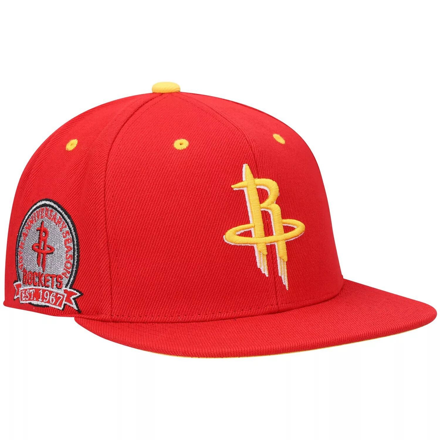 

Мужская цветная откидная кепка с откидной крышкой Mitchell & Ness Red Houston Rockets в честь 40-летнего юбилея