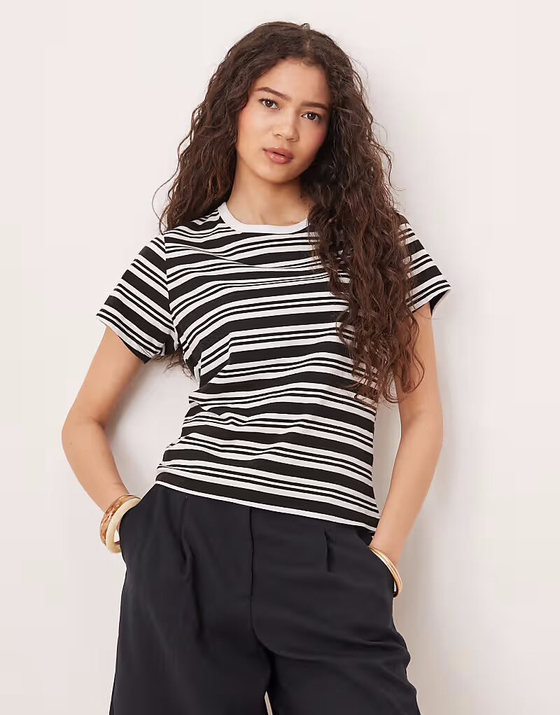 

Футболка с коротким рукавом Abercrombie & Fitch в черную полоску