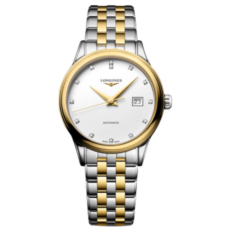 

LONGINES Часы Military Flag Collection Automatic Mechanical Movement Women's Watch 30mm White Dial Stainless Steel Case, White Dial
