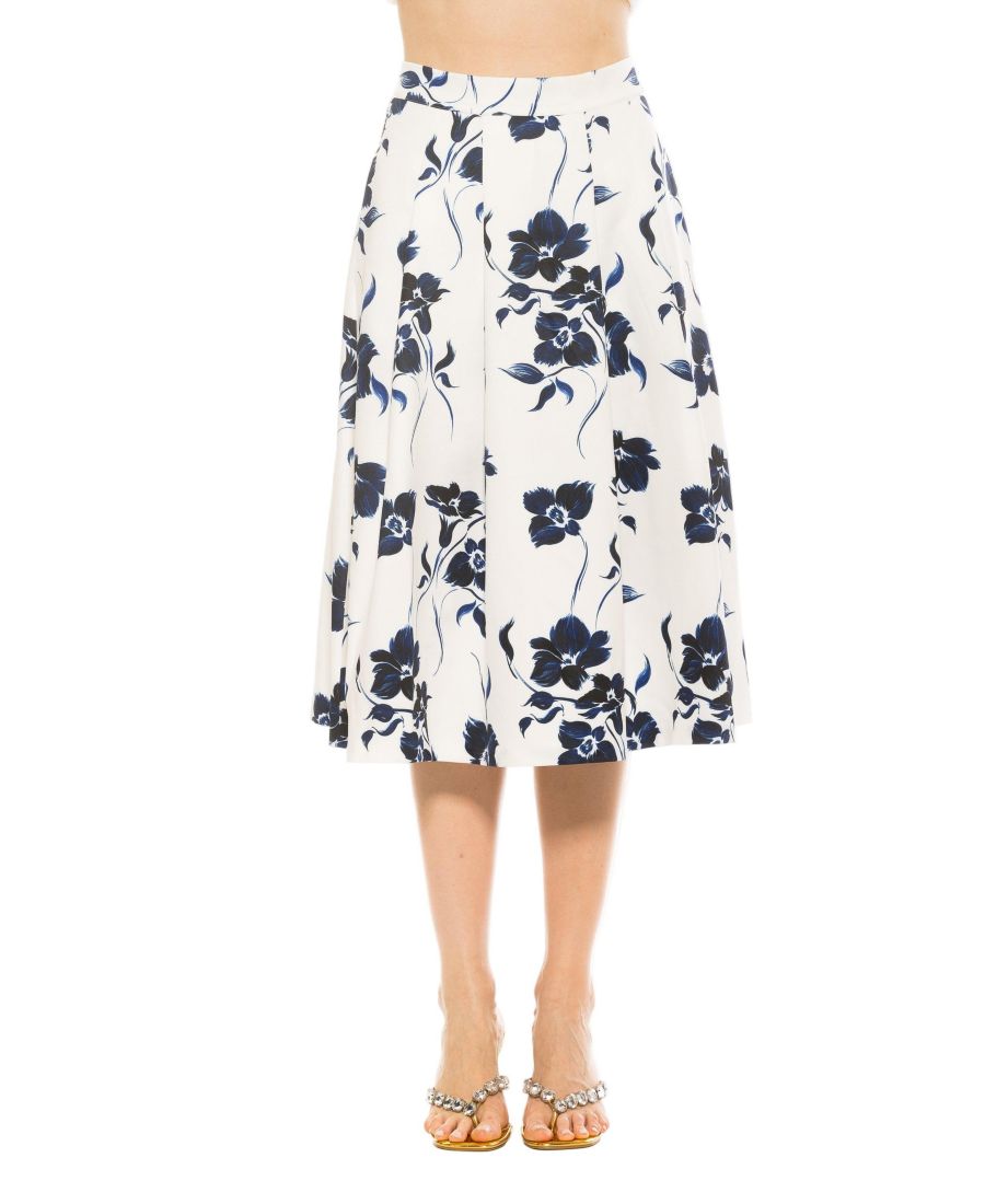 

Женская плиссированная юбка миди Illia с поясом Alexia Admor, Blue floral