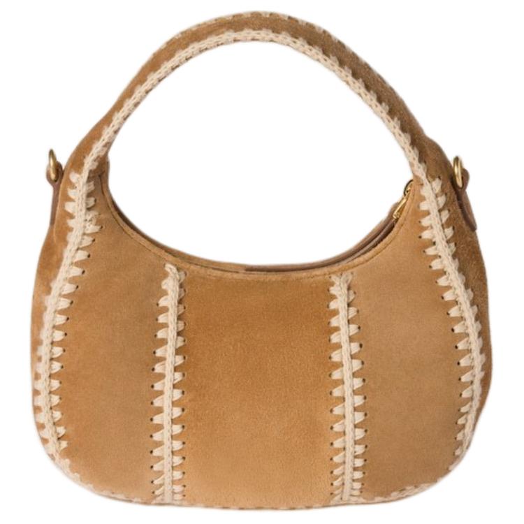 Сумка через плечо Wander Series из телячьей кожи женская cinnamon MIU MIU — фото 4