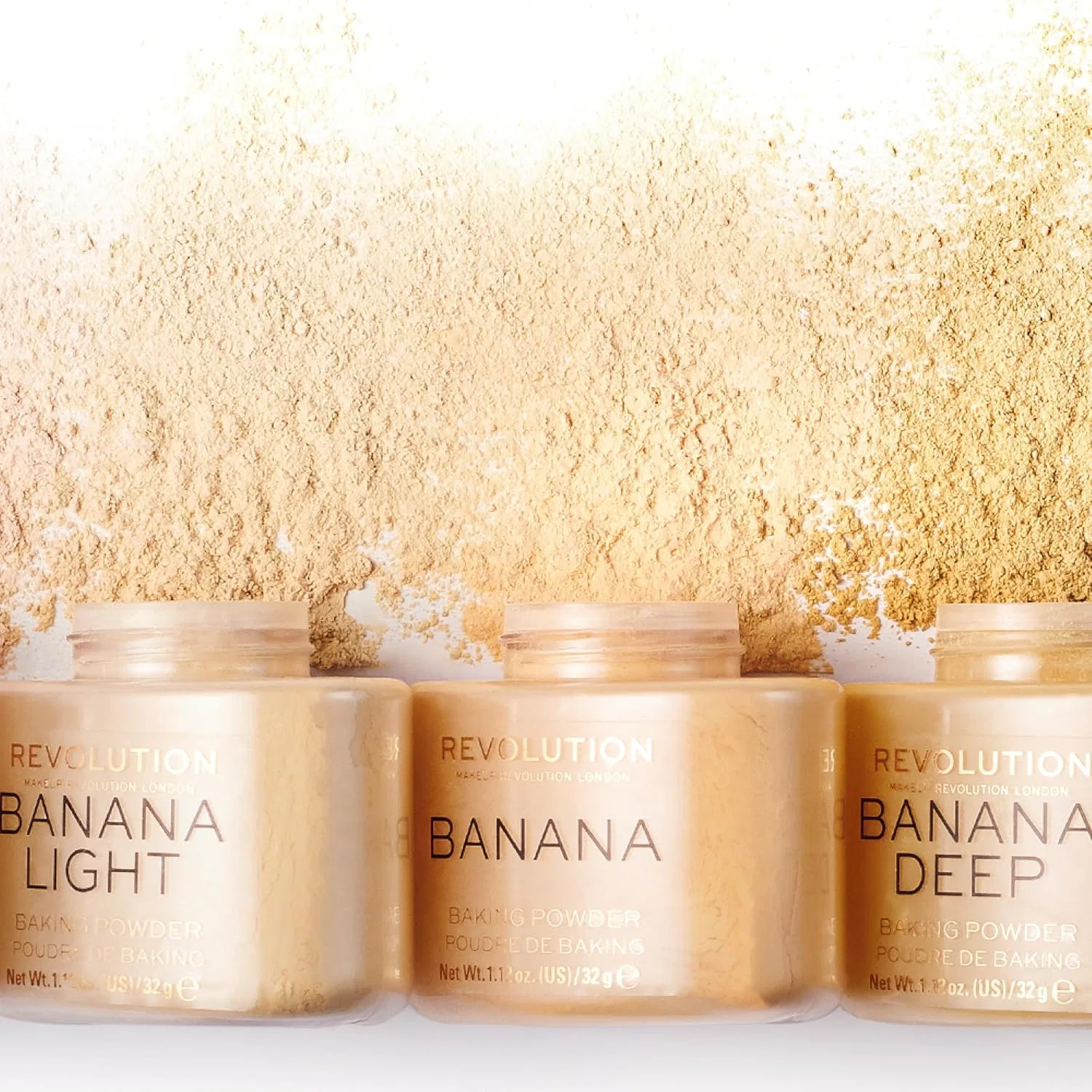 Пудра рассыпчатая для закрепления макияжа Revolution Beauty London Banana Deep, 32 г, глубокий оттенок — фото 3