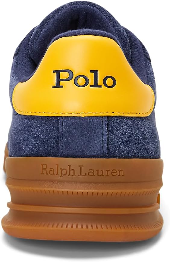 Polo Ralph Lauren мужские кроссовки Suede-HRT Crt II с низким верхом на шнуровке, Navy/Gold — фото 2