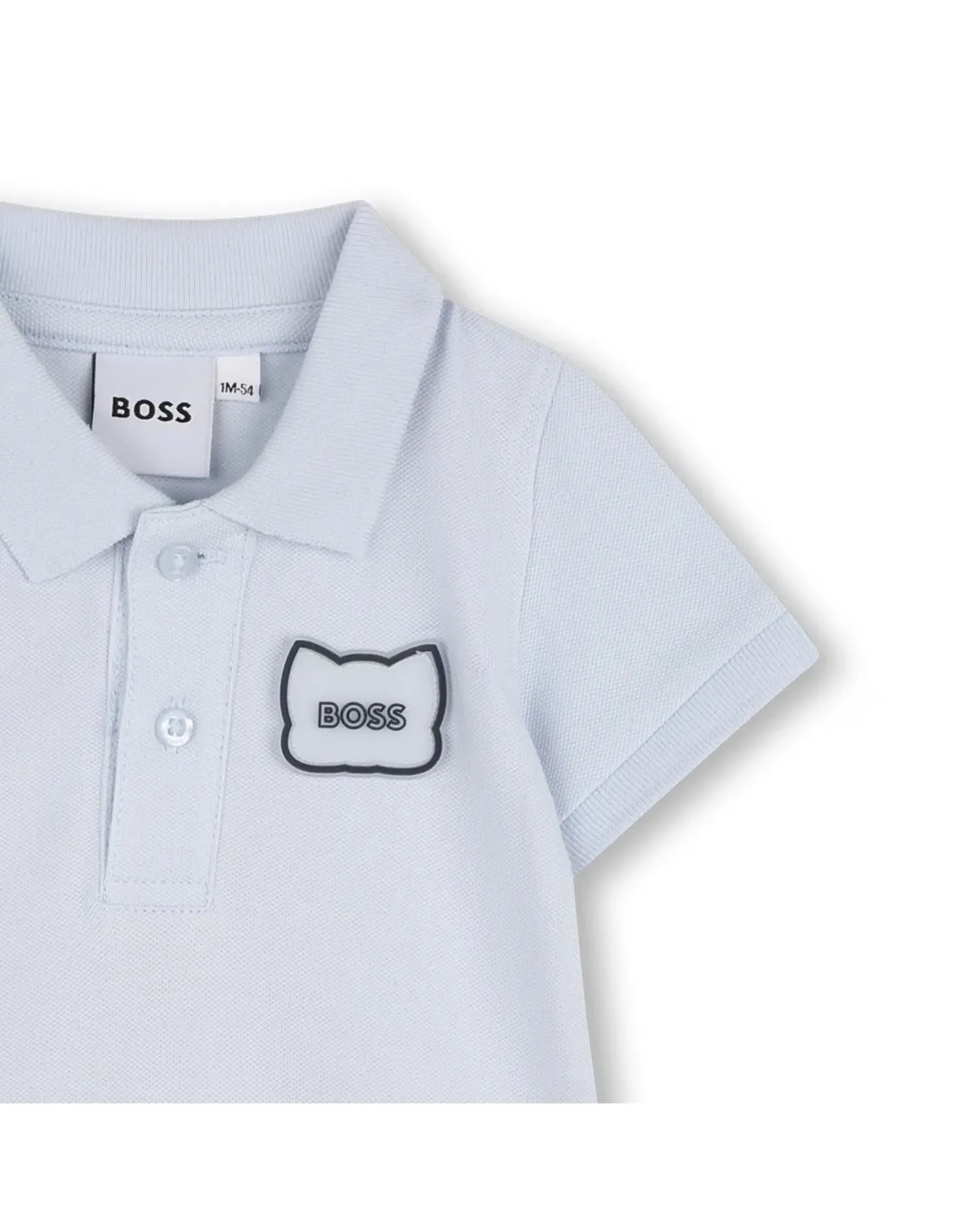 Комбинезон для мальчика с короткими рукавами, однотонный, хлопковый BOSS Kidswear, Natural — фото 2