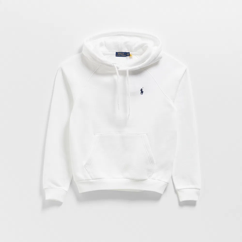 Женская флисовая худи-пуловер белого цвета от Polo Ralph Lauren