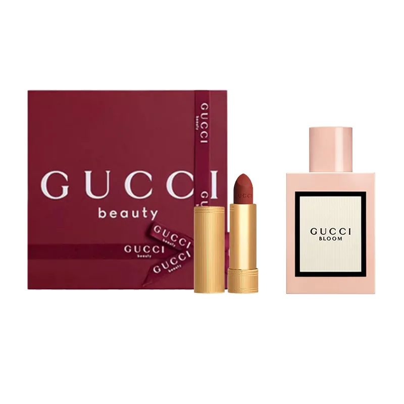 GUCCI Набор парфюма Limited Floral Delight Box Eau De Parfum Eau De Toilette 30 мл + помада, Two-Piece Set F: 50ml Flower Delight Perfume+Velvet Lipstick #505