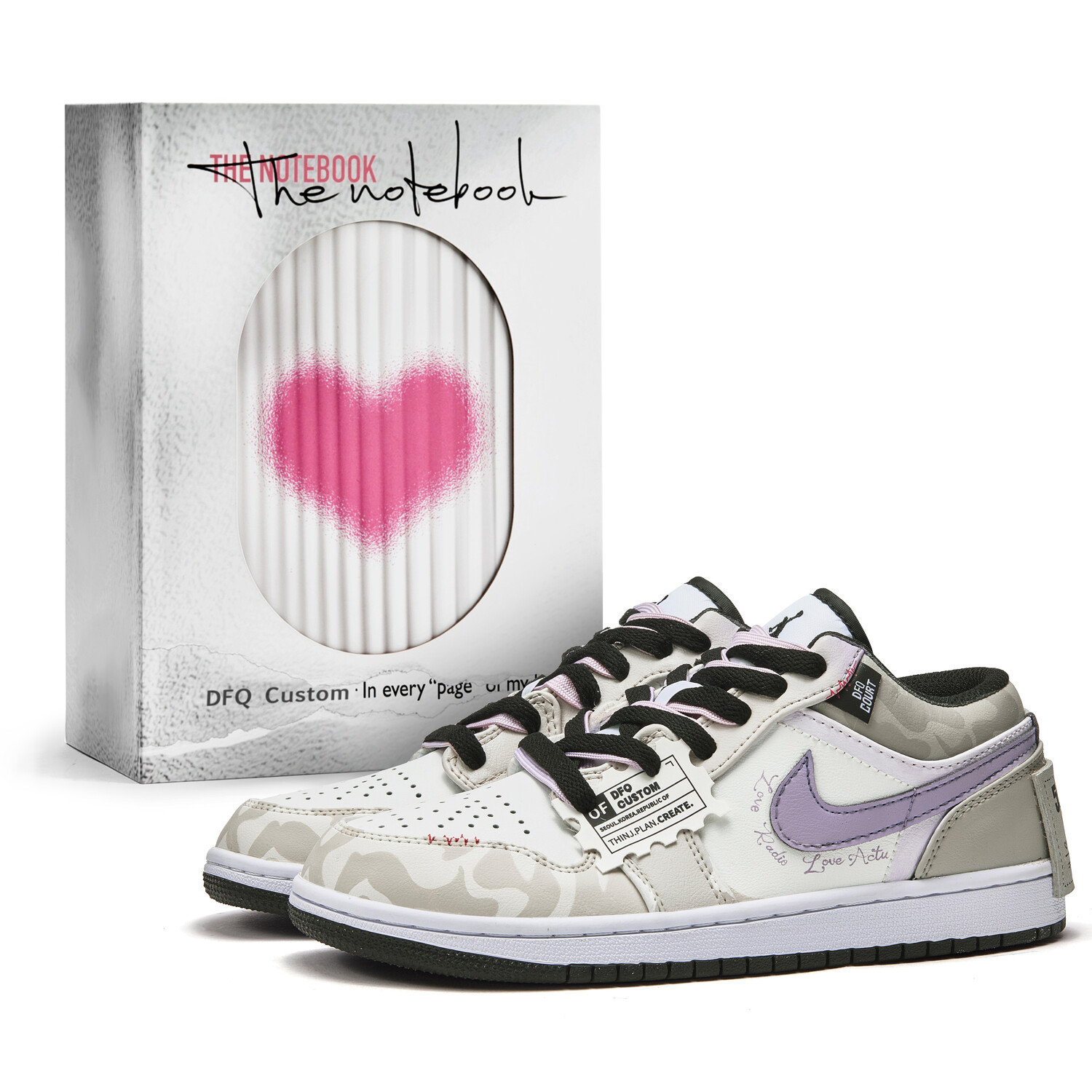 

Кроссовки Air Jordan 1 Vintage Basketball Shoes Women's Low-top Gray/Purple, фиолетовый