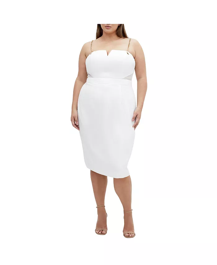 

Платье Plus Size Ann Chain CITY CHIC, слоновая кость/кремовый