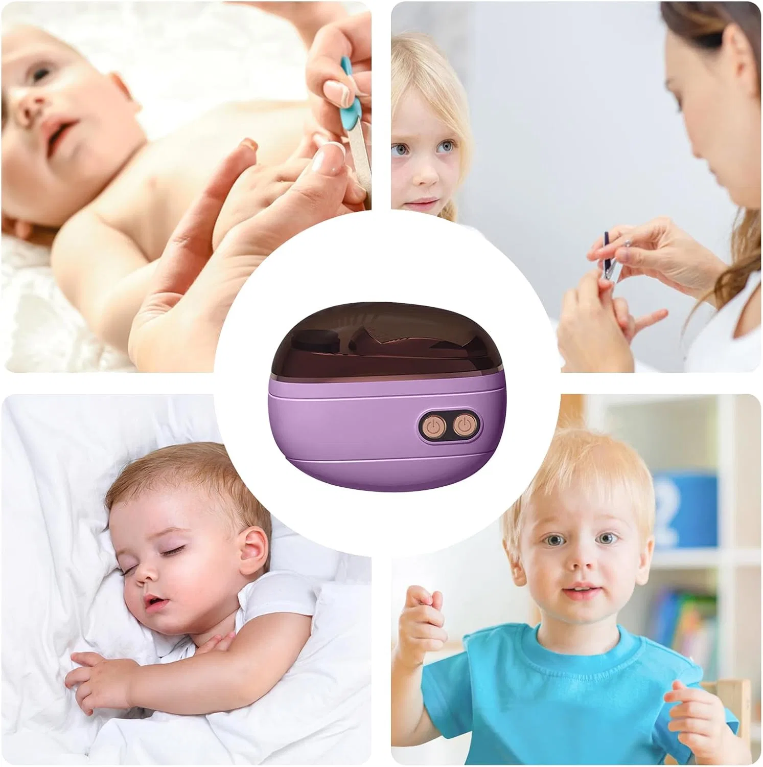 Электрические кусачки для ногтей 4-в-1 с LED-подсветкой Generic, Violett — фото 4